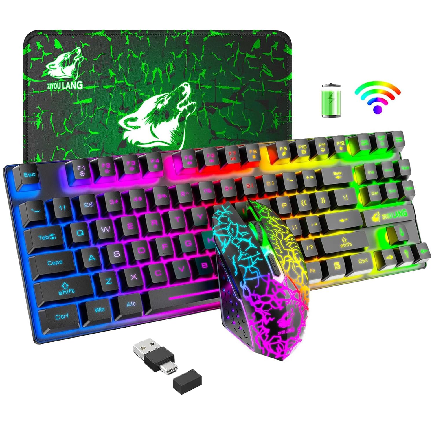 Amazon.com: Wireless Gaming Keyboard and Mouse Combo,Rainbow